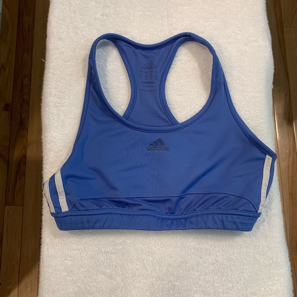 Adidas blue sports bra, low impact